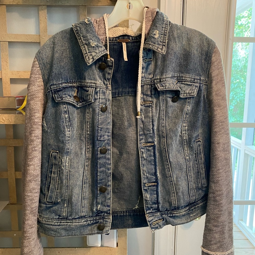 FP hooded jean jacket